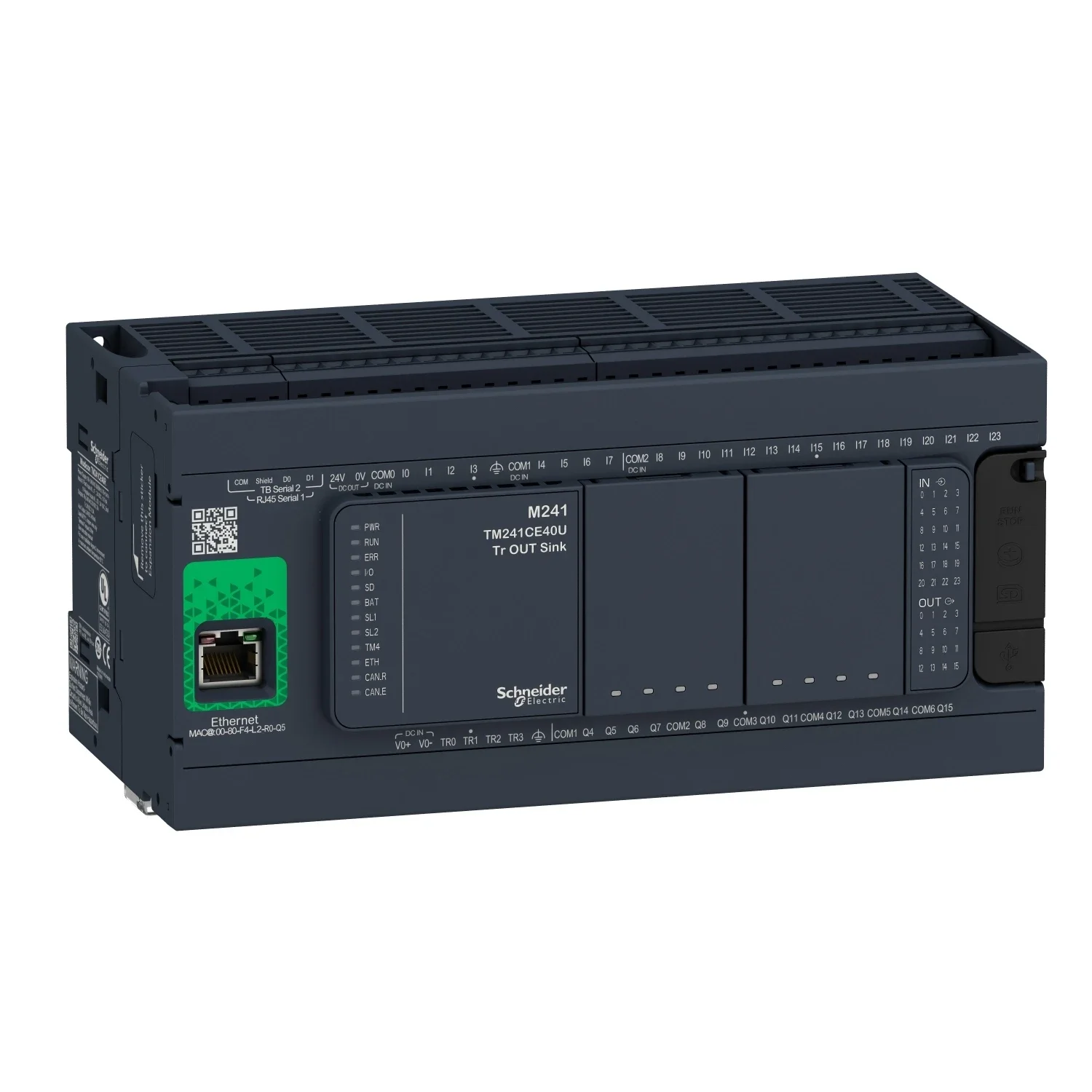 Фото Микроконтроллер Modicon M241, 40 входов/выходов, реле, Ethernet, TM241CE40R №5