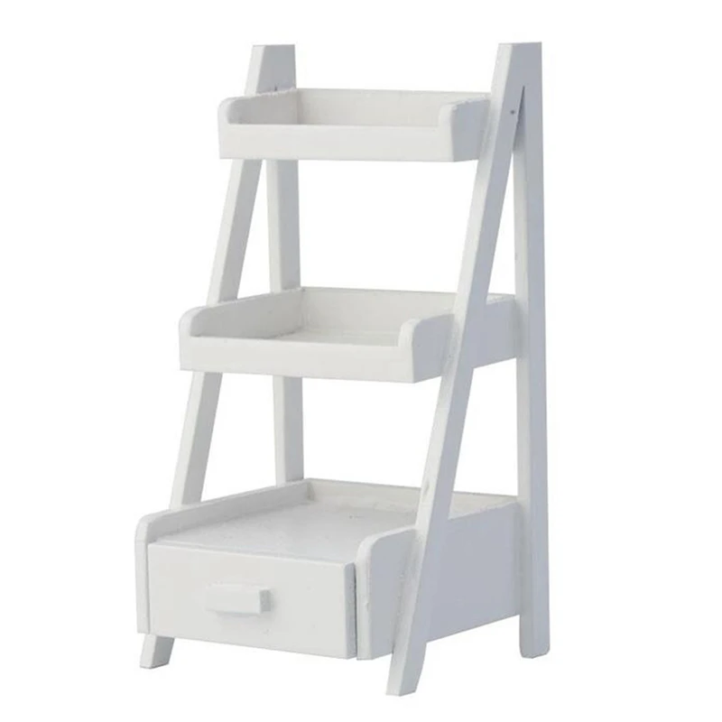 

1/12 Dollhouse Miniature Mini Wood Shelf Flower Stand Simulation Dollhouse Furniture Accessories Kids Gift