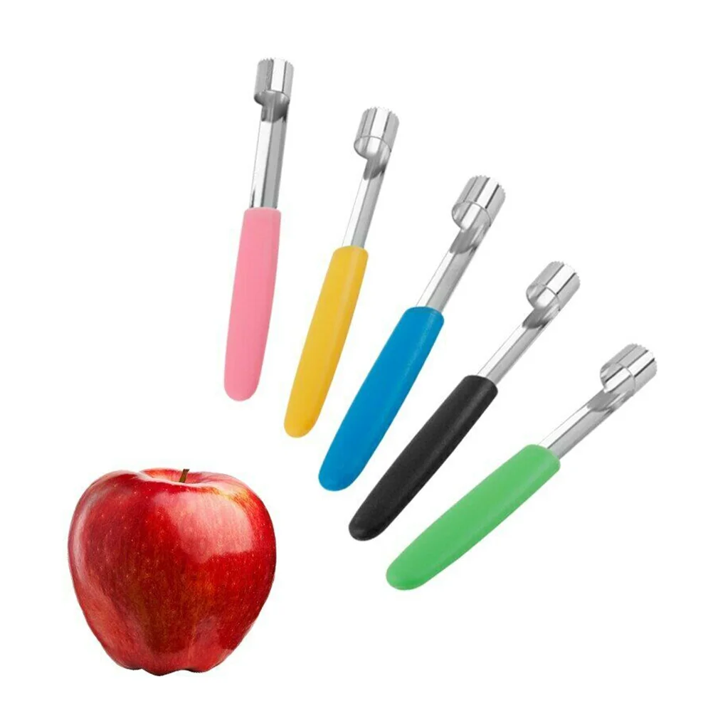 

2pcs Stainless Steel Easy Fruit Core Remover Apple Corer Separator Kitchen Gadgets Tools (Black)