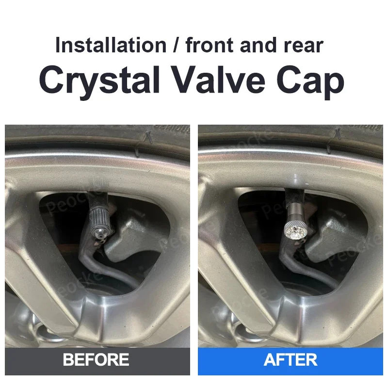 4 шт. универсальная крышка клапана с кристаллами для автомобильных шин заглушка