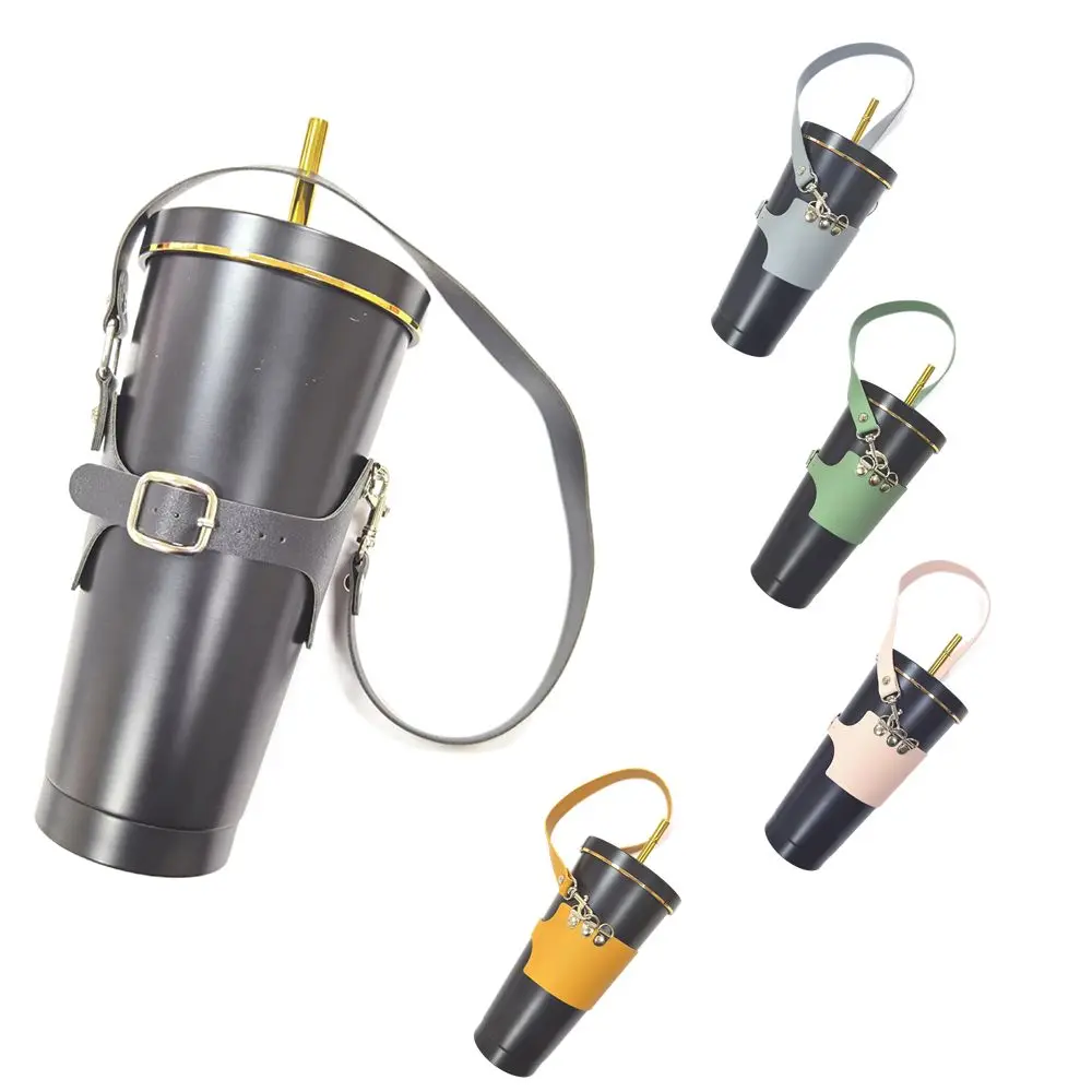 

Boba Tea Hand-Carrying Sleeve Reusable Coffee Cup Holder Portable Handbag Leather Case Cup Bag