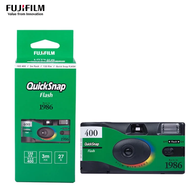 

Оригинальный набор Fujifilm QuickSnap 1986 Для одноразовой пленочной камеры, набор в подарочной коробке, винтажная пленочная машина, фотопринтер