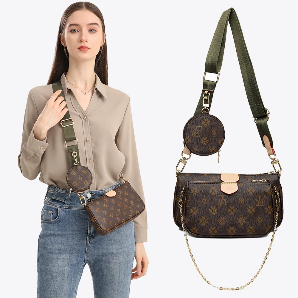 LFM Brown Crossbody Bags for Women Multi Pochette Shoulder Bag Handbags Ladies Hand Purses Women's Handbag Female 2023 Trend