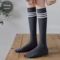 1pc fashion stripped stockings women long tube socks cotton comfortable stockings korean stockings streetwear