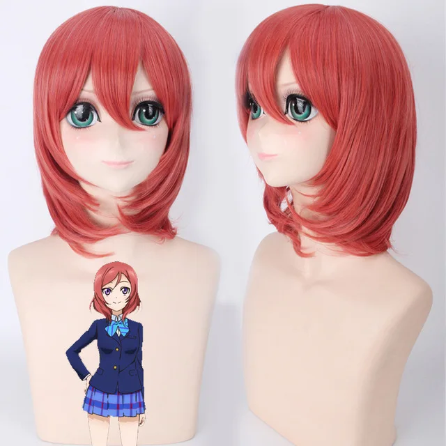 

Anime LoveLive Maki Nishikino Red Short Wig Cosplay Costume Love Live Hair Women Cosplay Wigs