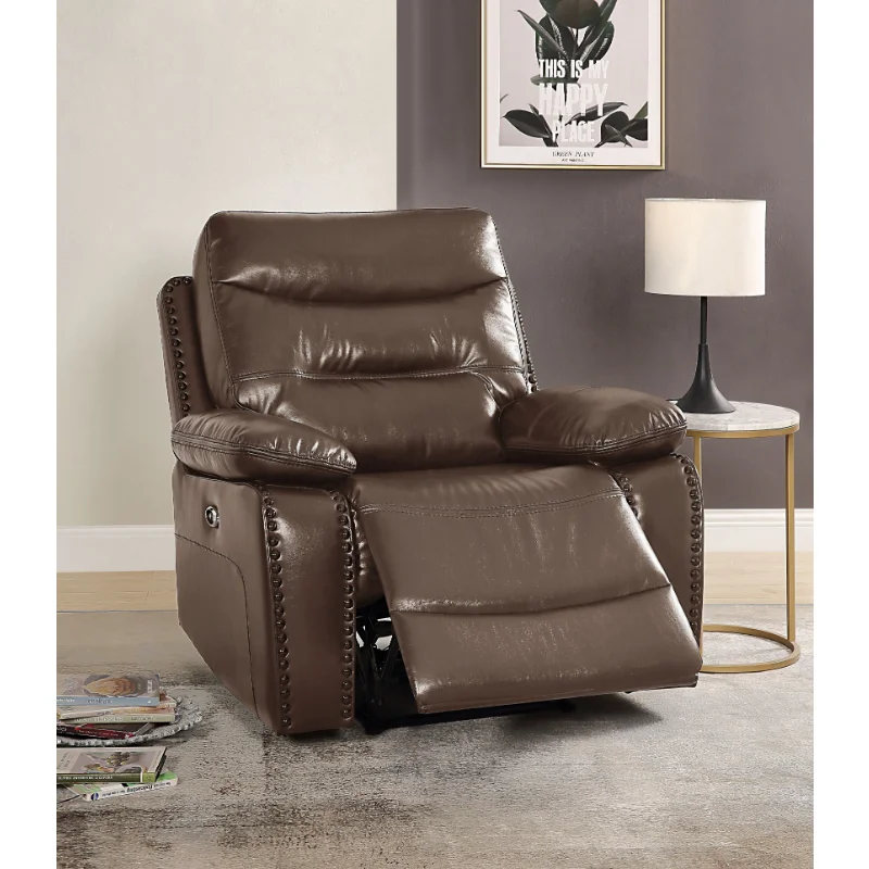 

ACME Aashi Recliner (Power Motion)\ Brown Leather-Gel Match 55423 Brown Leather [US Stock]
