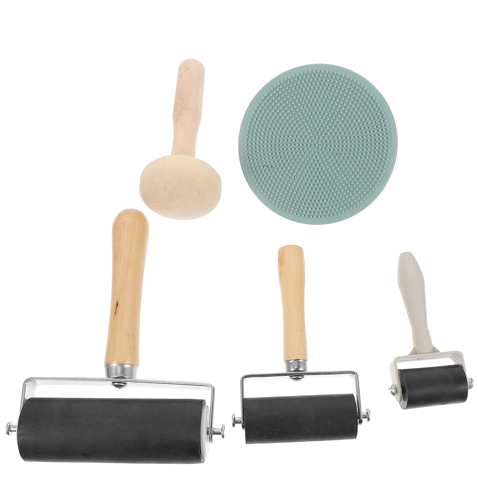 Набор резиновых роликов деревянный ролик для печати портативный клеевой