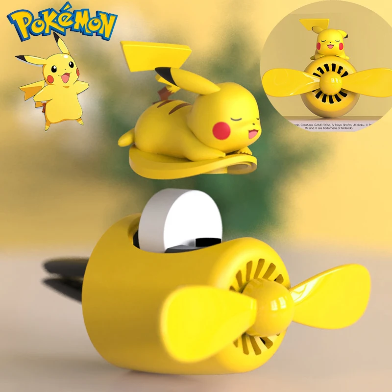 

Cartoon Anime Pokemon Pikachu Car Air Freshener Perfume Diffuser Rotating Propeller Outlet Fragrance Auto Decoration Accessories