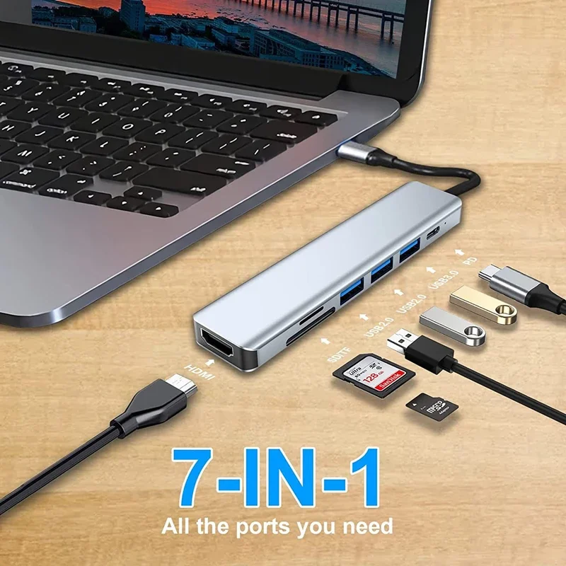 Совместим с док-станцией USB 3.0 2.0 TypeCPDC зарядкой концентратором Rankman C до 4K