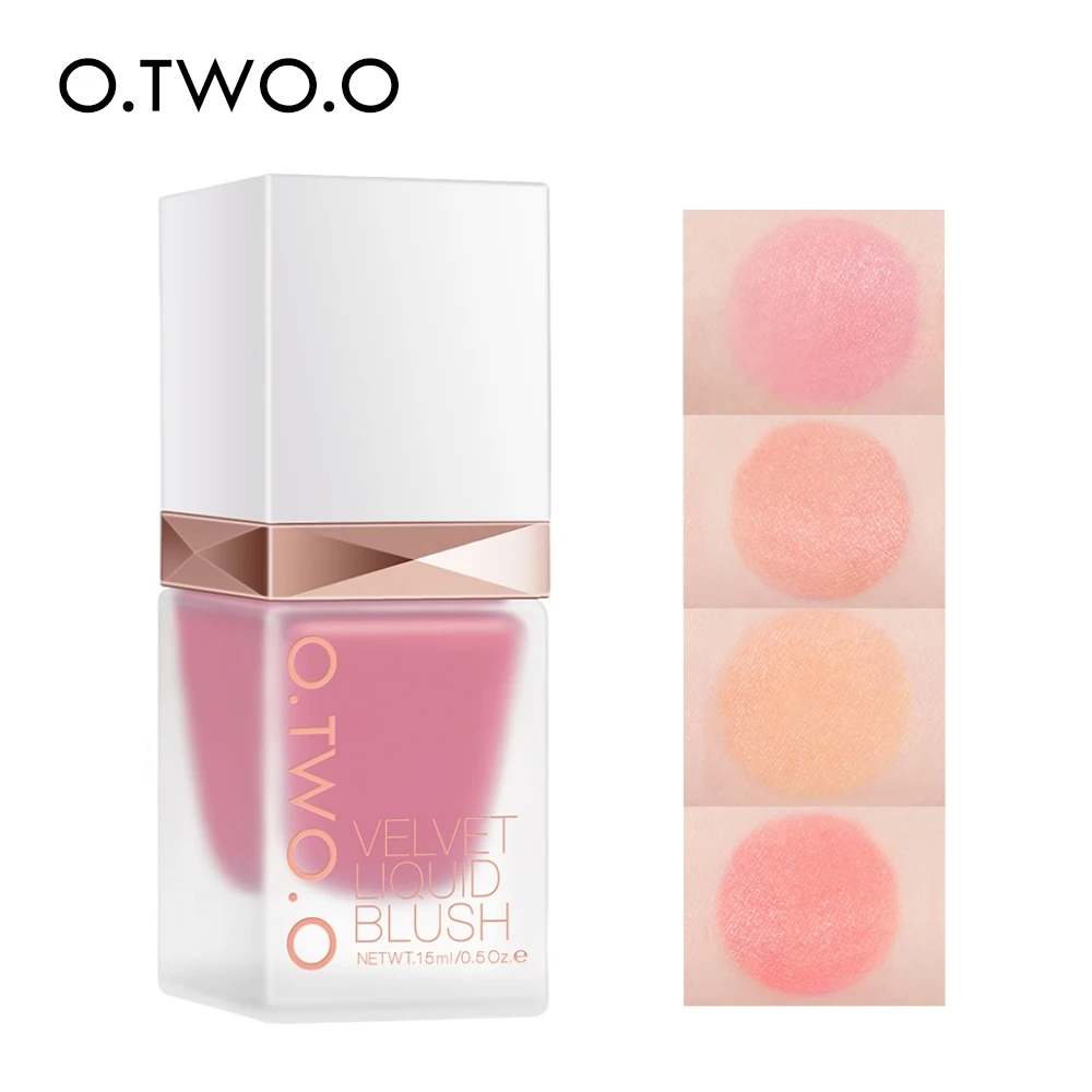 

O.TWO.O Liquid Blusher Silky Smooth Pink Rose Face Blush Long Lasting 4 Color Natural Cheek Makeup Blusher Beauty Cosmetics