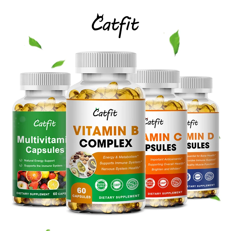 

Catfit Multivitamin Capsules Boosts Energy Stamina Performance Cardiovascular Metabolism Skin Beauty Health Diet Supplements