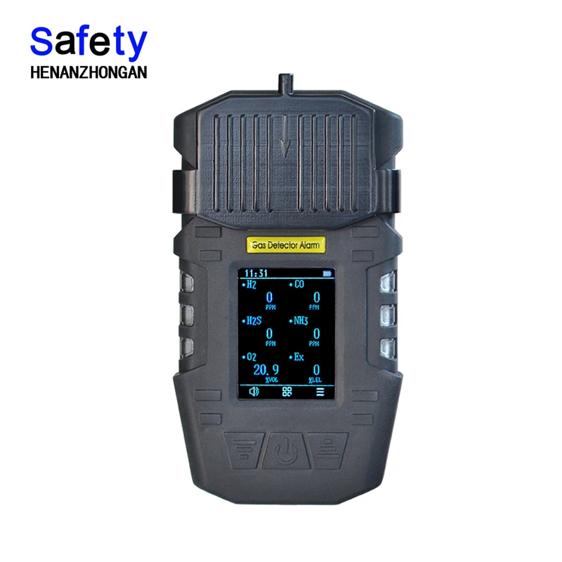 

portable electrochemical multi-gas detector, toxic gas 6 in 1 gas analyzer, HC/CH4/H2,O2,H2S,CO tester instrument