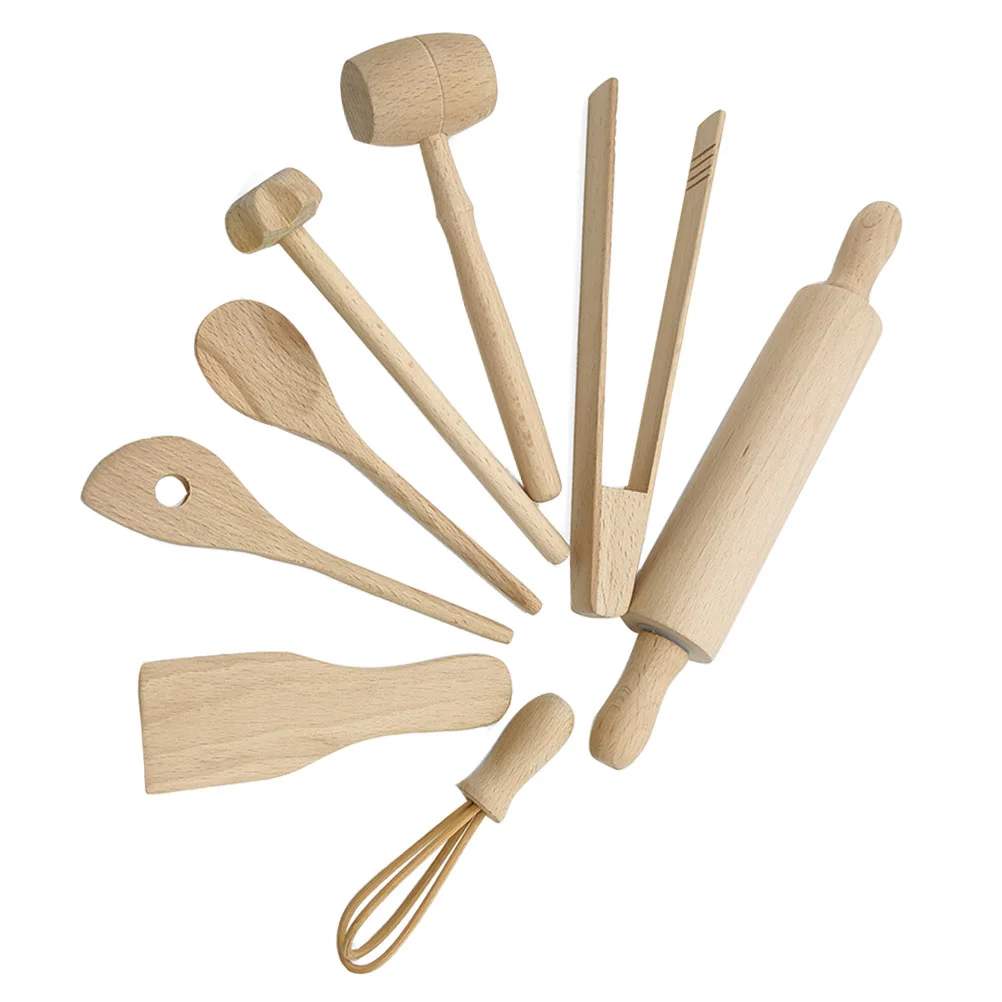 

Children's Kitchen Toys Cosplay Accessories House Supplies Wooden Beech Kitchenware