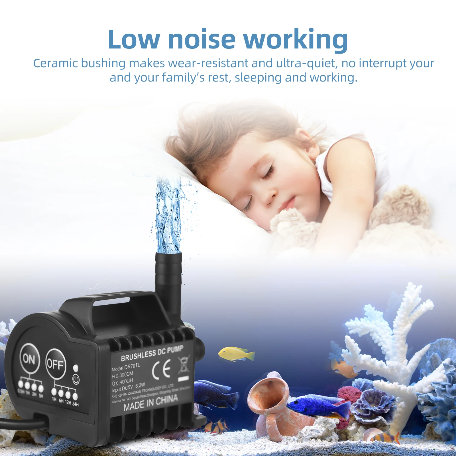 Водяной мини-насос 5 в с 4 режимами включения/выключения функцией ускорения и