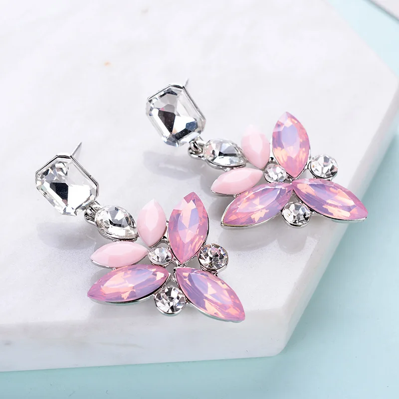 

Индивидуальные красочные женские серьги в европейском и американском стиле, набор геометрических жемчужных кристаллов, серьги с бриллиант...