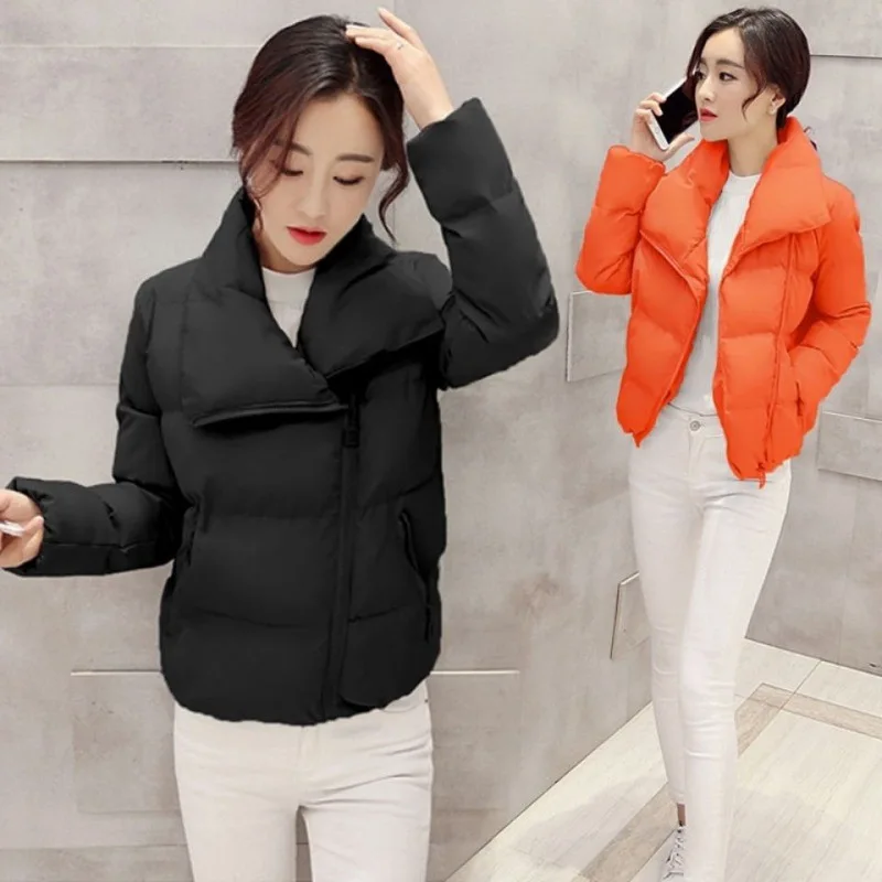 

Женская Зимняя Блузка с воротником-стойкой, короткое пальто с хлопковой подкладкой