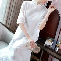 2022 chinese lace elegant vintage cheongsam modern improved long qipao women vestidos cheongsam qipao elegant party dress