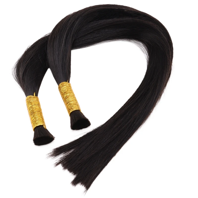 

Straight Hair 2 Bundles (50Cm) Closed Human Hair Natural Black Nano Invisible Hair Extension Piece Real Human Hair Can Be Dyed H