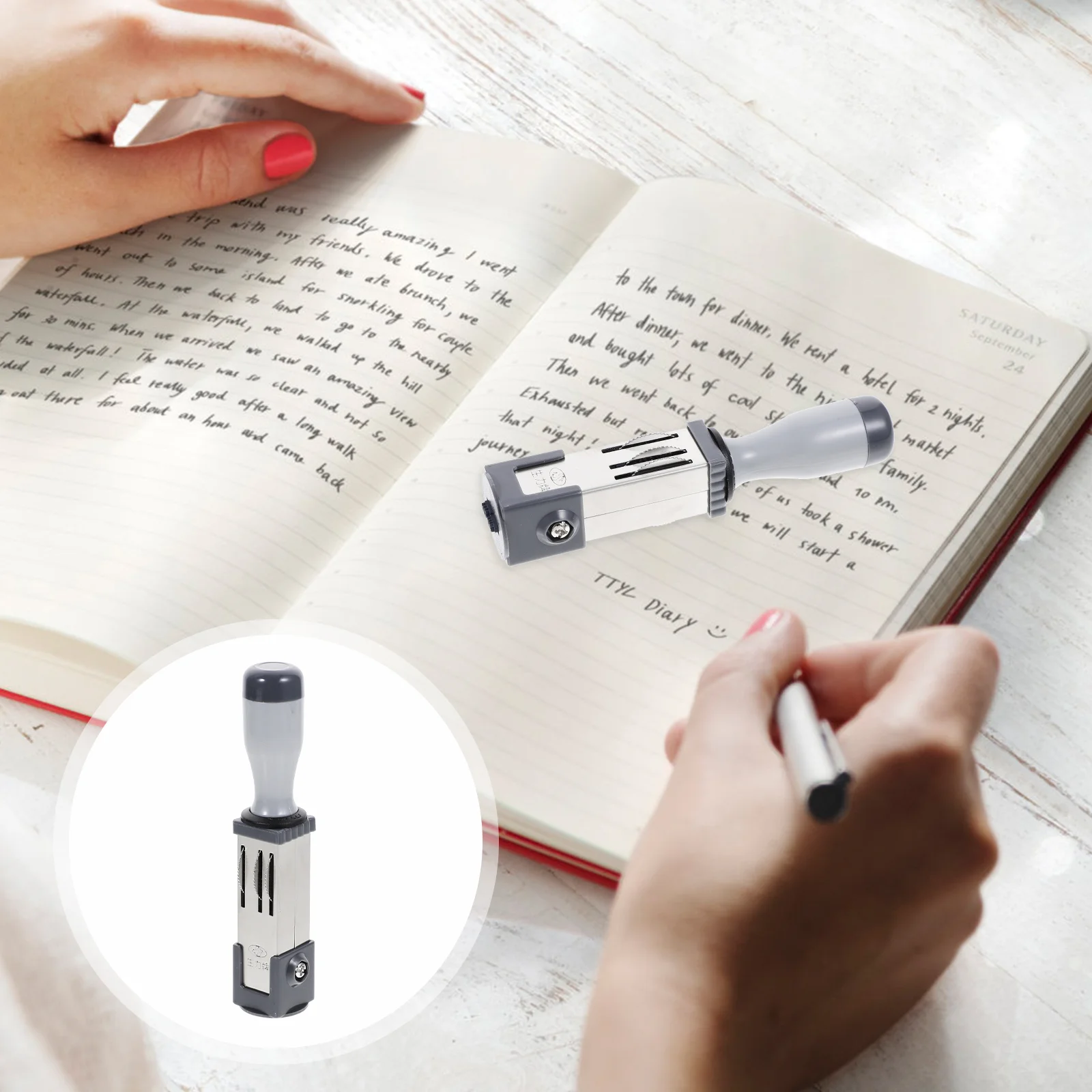 

Portable Date Rolling Stamp Stamps Office Accessories Stamper File Day Number Pp Multi-use Time Small
