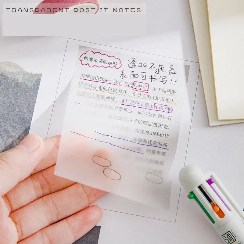 

Transparent Sticky Notes With Scrapes Stickers Sticky Simple And High-Value Note Paper For Student Office Stationery