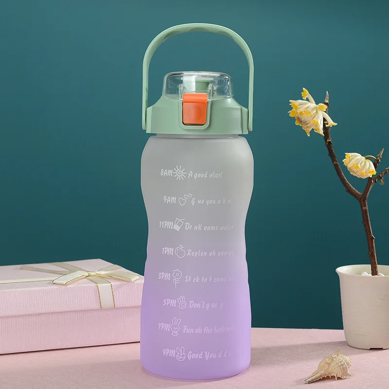 Бутылка для воды большой емкости 1 5 л чашка из соломы часы с напоминанием о