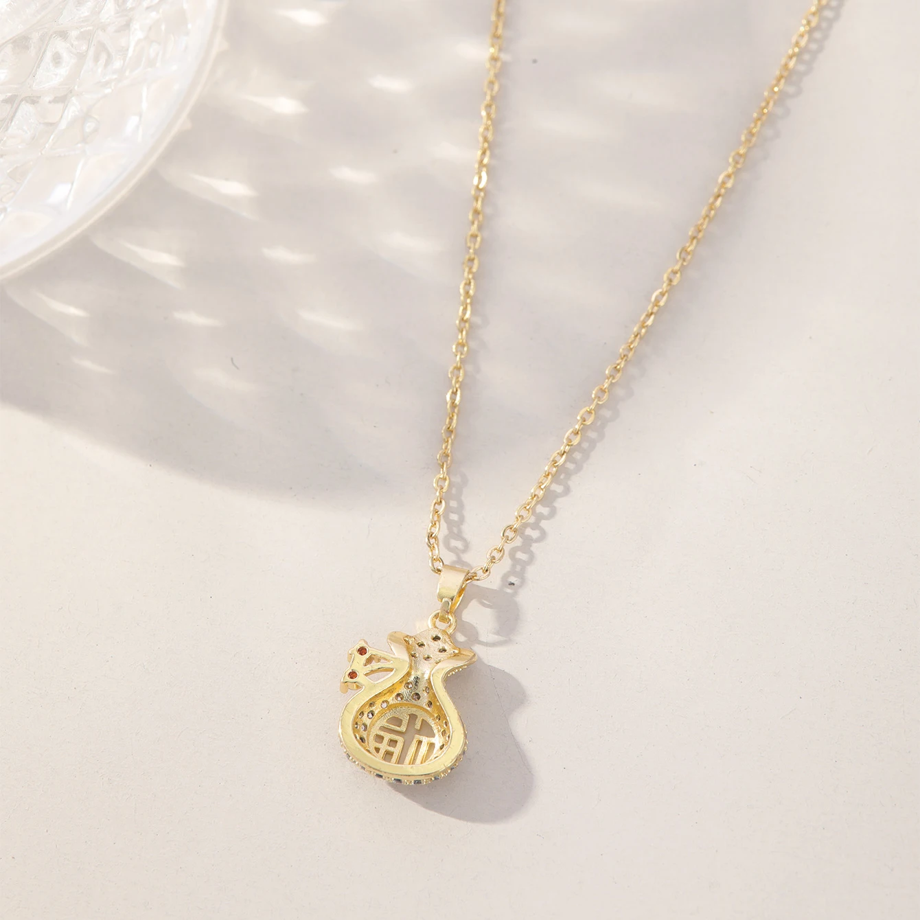 Милое Ожерелье С Подвеской На Удачу И Креативными Женскими Украшениями Fianit Для