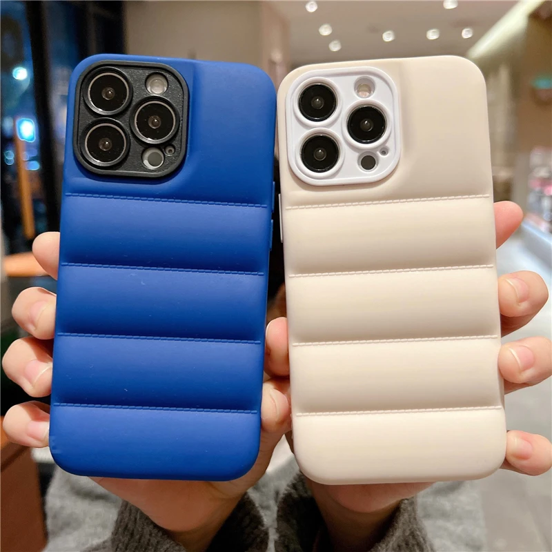 

Чехол-пуховик для телефона iPhone 14 13 12 11 Pro Max XS XR XsMax, модный брендовый чехол, чехол-пуховик для 7 8 Plus, чехол для телефона