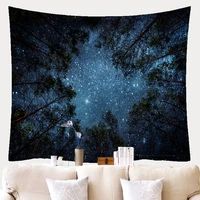 forest trees tapestry wall hanging hippie boho home dorm decoration starry sky background wall cloth tapestries beauty homeware