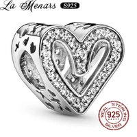 la menars classic simple beading heart charms for bracelet making gold silver bead openwork charm women gift