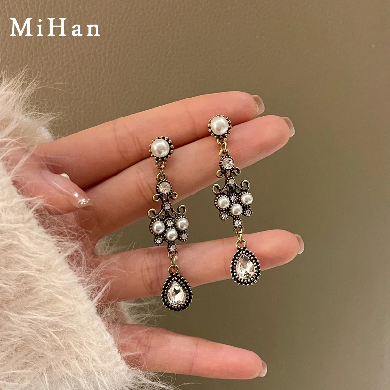 

Mihan Delicate Jewelry Vintage Statement Earrings 2022 New Trend Simulated Pearl Crystal Drop Earrings For Women Party Gifts