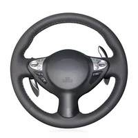 diy custom black artificial leather steering wheel cover for infiniti fx fx35 fx37 fx50 2009 2013