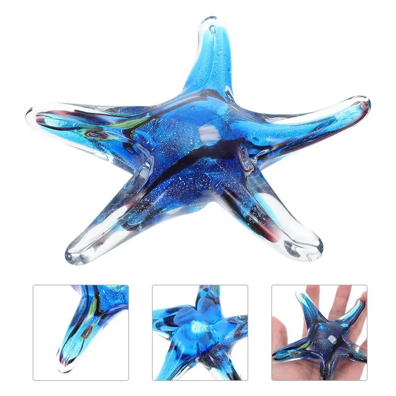 

Exquisite Glass Sea Star Decor Creative Glass Desktop Adornment Star fish Decor