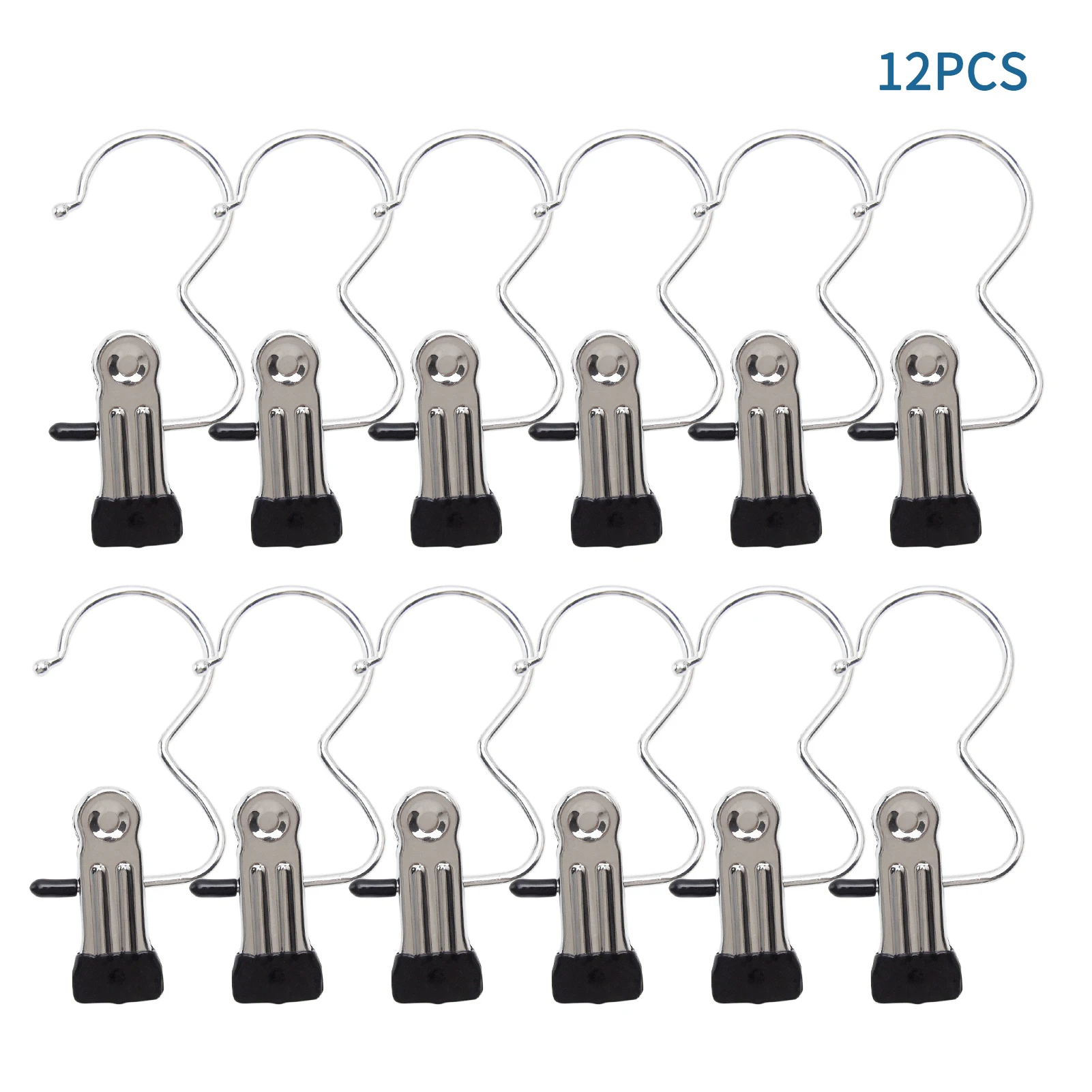 

12pcs Travel Portable Clothes Pins Home Hold Clips Laundry Hook Sturdy Stainless Steel Boot Hanger Metal