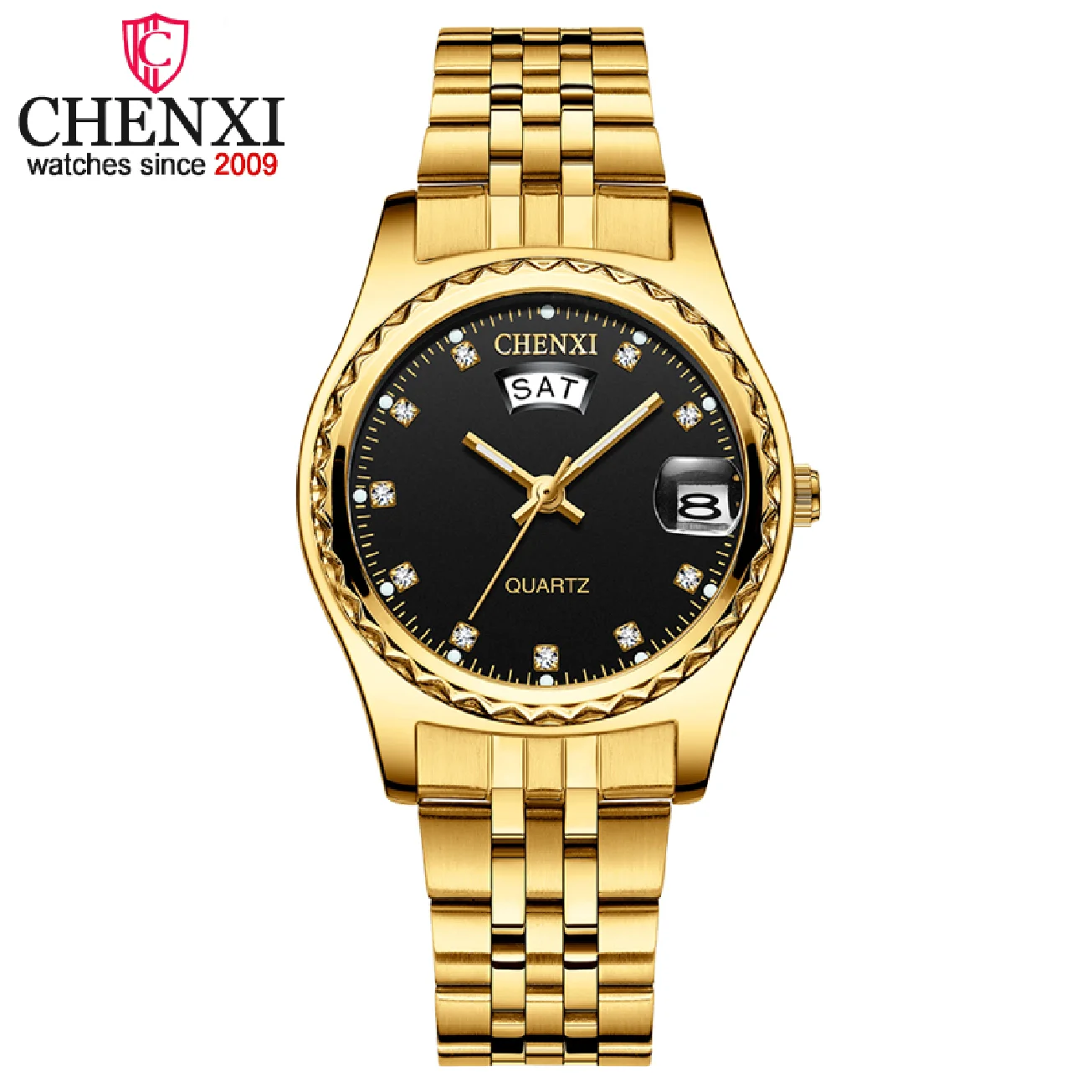 Enlarge CHENXI Women Luxury Quartz Watches Ladies Golden Stainless Steel Wrist Watch High Quality Casual Waterproof Watch Gift for Wife