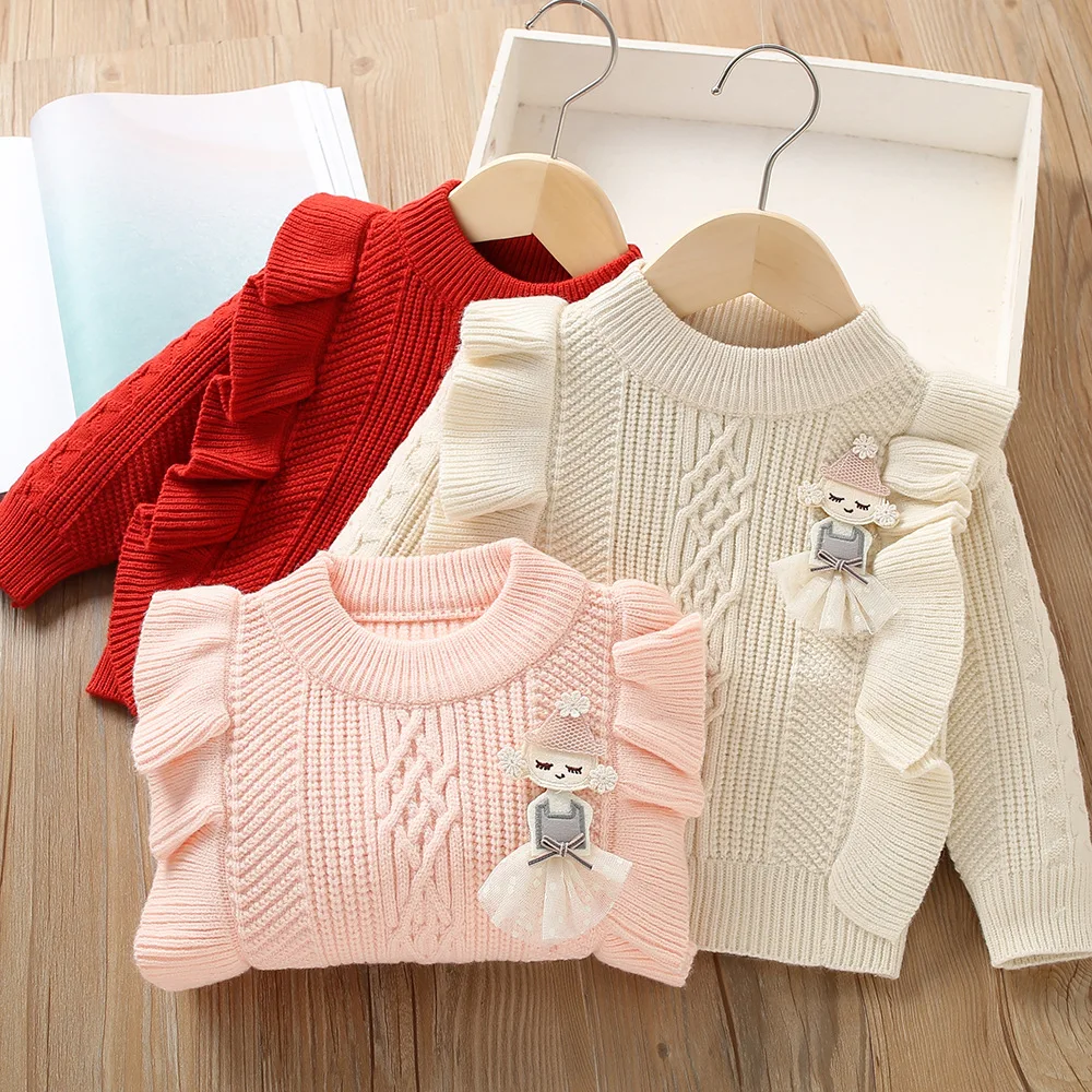 Трикотажный шерстяной свитер для девочек 4-6 лет