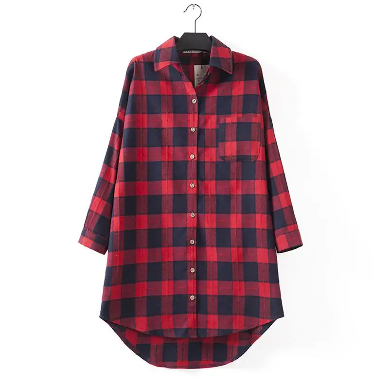 

Autumn New Large Size Casual Shirts 8XL 7XL 6XL 5XL Fashion Ladies Lapel Long Sleeve Pockets Elegant Collage Loose Plaid Shirts