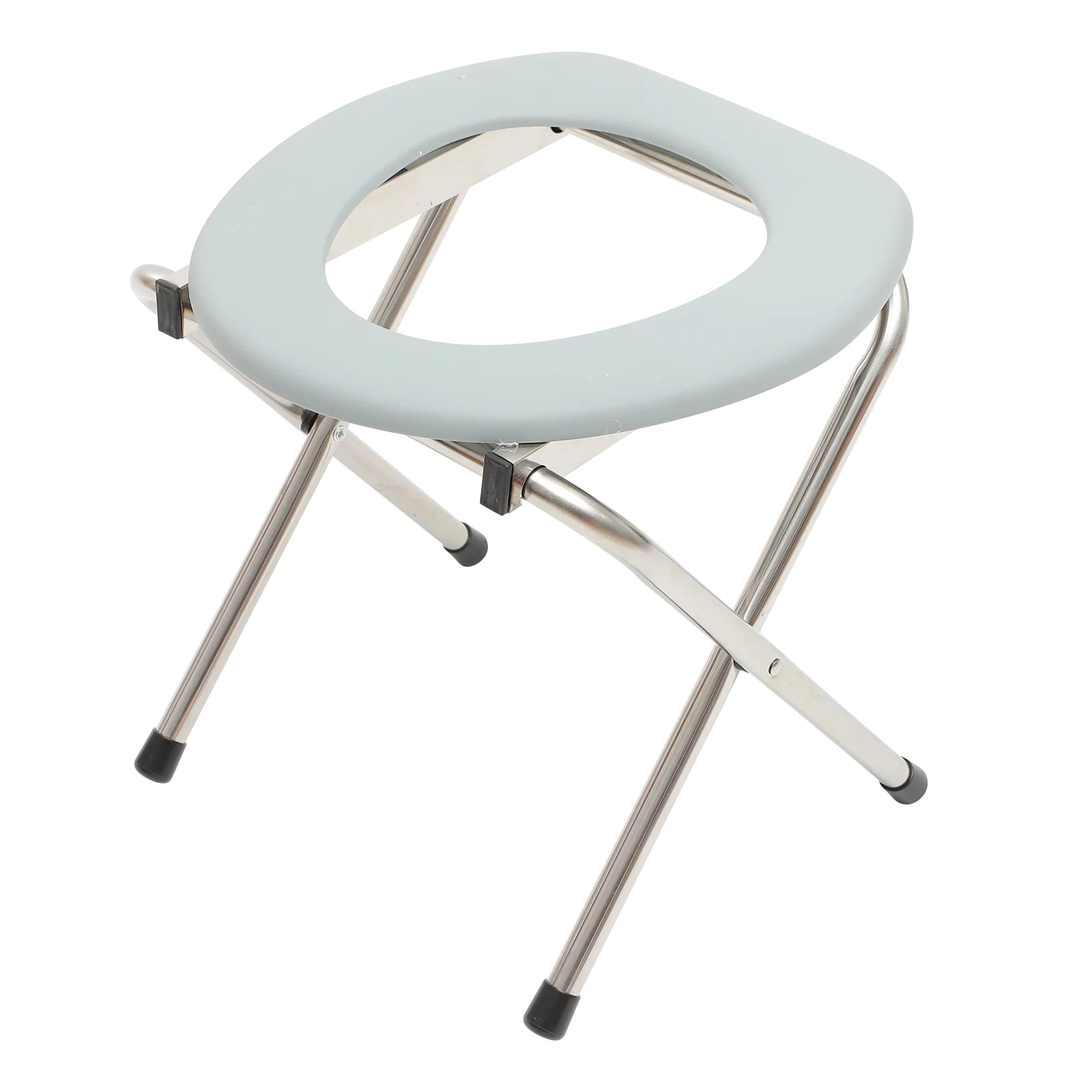 

Folding Toilet Chair Portable Potty Commode Stool Stainless Steel Stable Travel