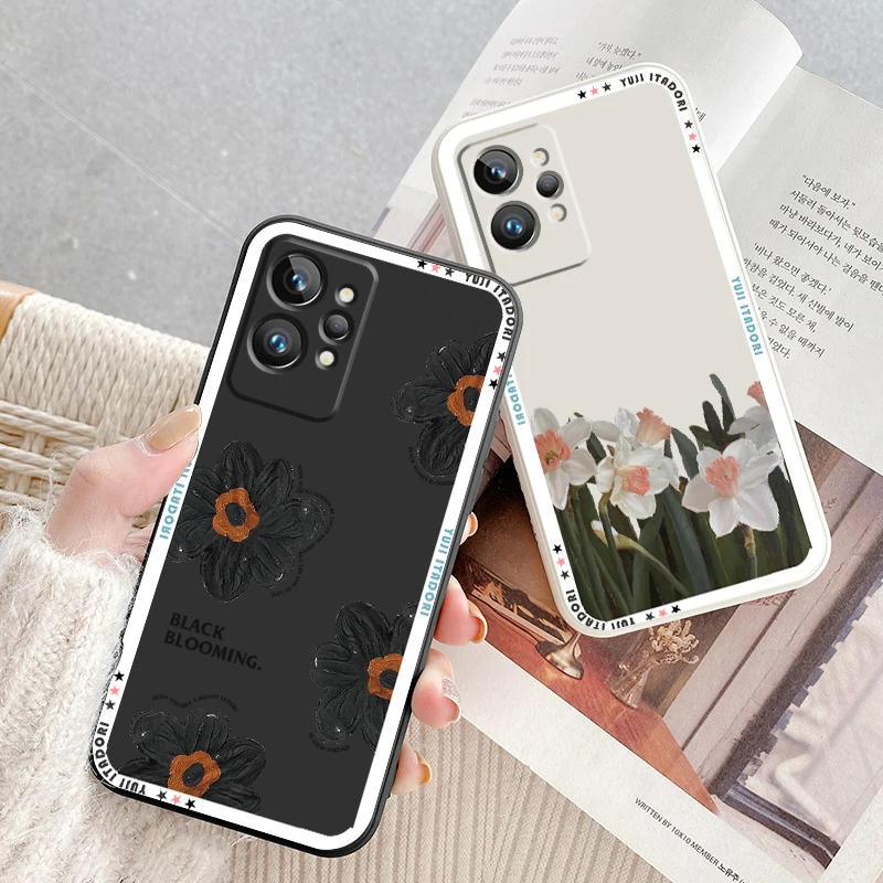 

Flower Luxury Scene Art Cute Phone Case For OPPO Realme Q3S Q5i 50A 50i C21Y C11 GT Neo3 Neo2 9 9i 8 8i 7 Pro Plus Liquid Rope