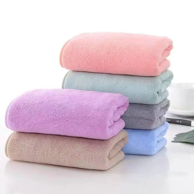 

Super Absorbent Microfiber Towel Quick-drying Soft Coral Fleece Face Towel Solid Color 35x75 Large Absorbent Face Towel Pink
