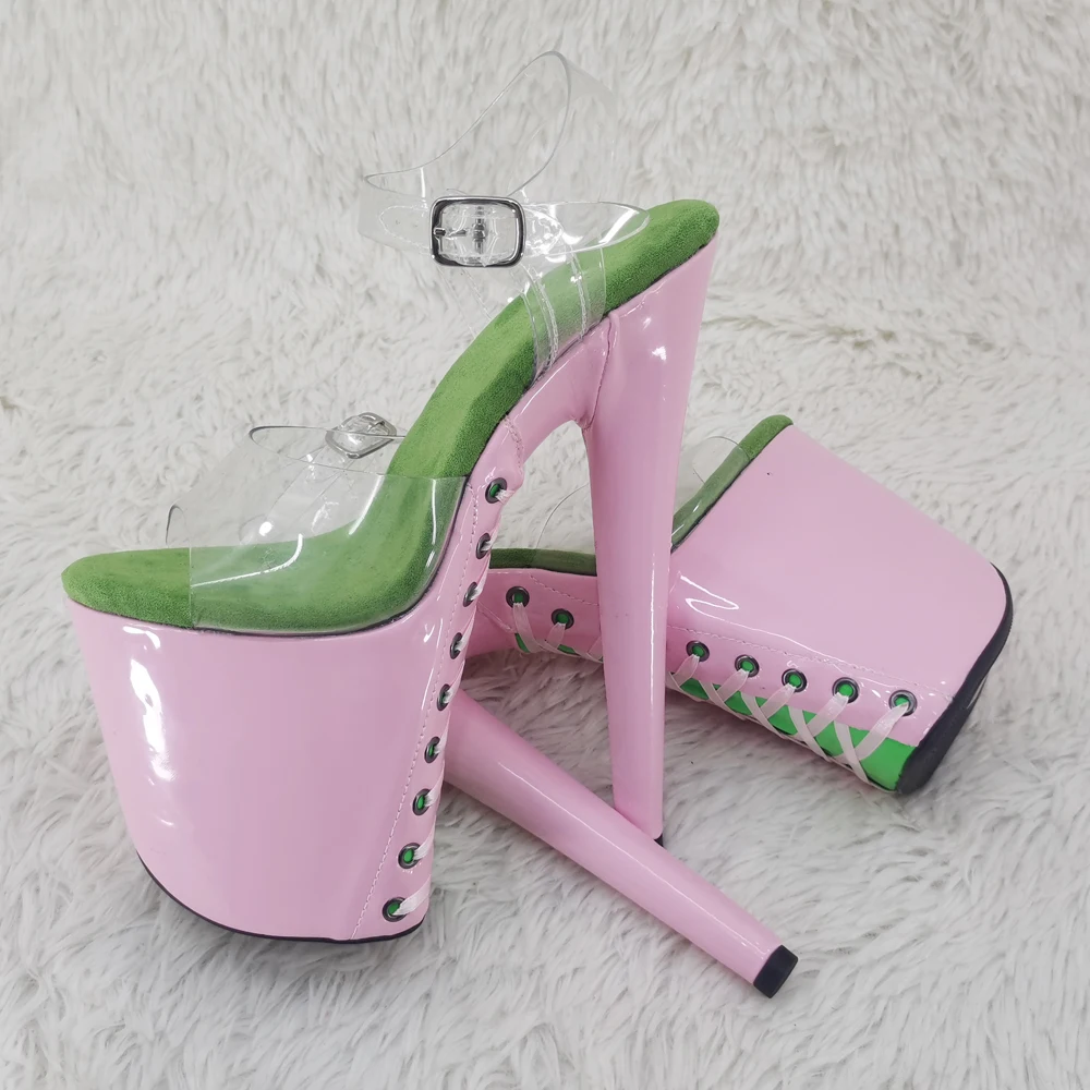 Leecabe 8Inch/20cm PVC upper Women's Platform Sandals  party High Heels Shoes Pole Dance Shoes