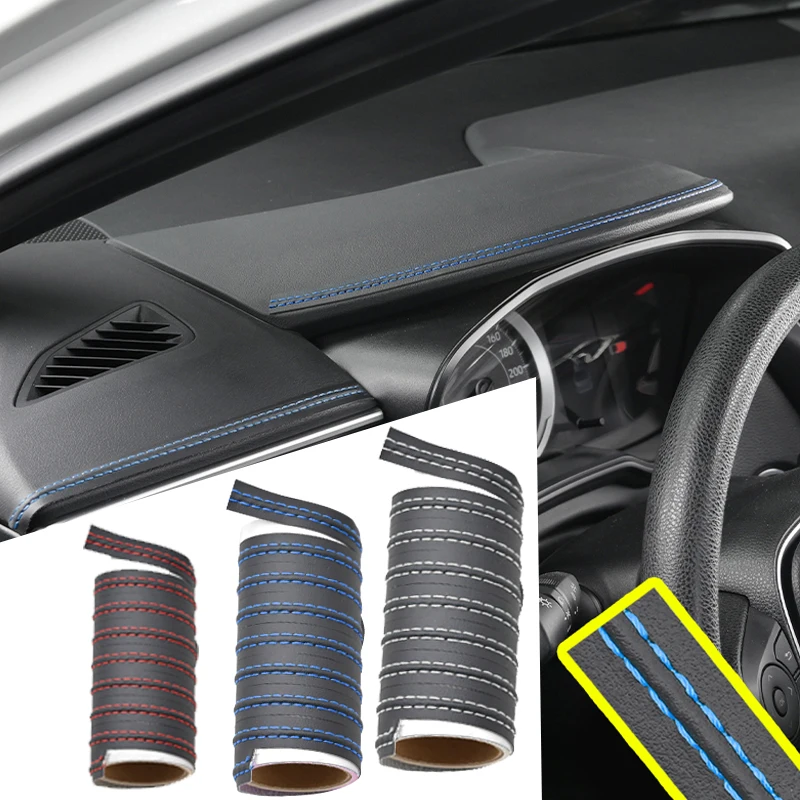 

Автомобильный интерьер DIY полосы универсальные Роскошные автомобильные молдинги отделка искусственная кожа оплетка Декоративная полоса д...