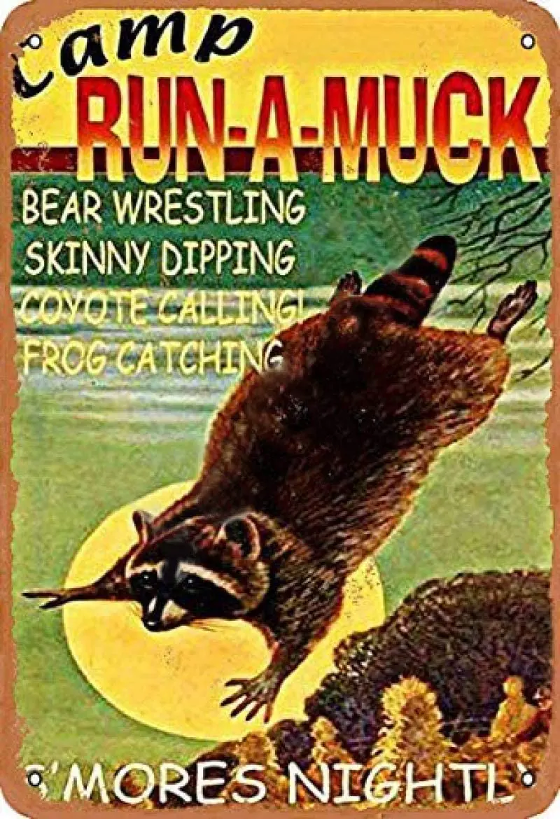 

Кемпинговый Бегун-A-Muck S Mores Nightly Ретро металлический Декор настенный налет Ретро металлический жестяной знак винтажный алюминиевый знак для...