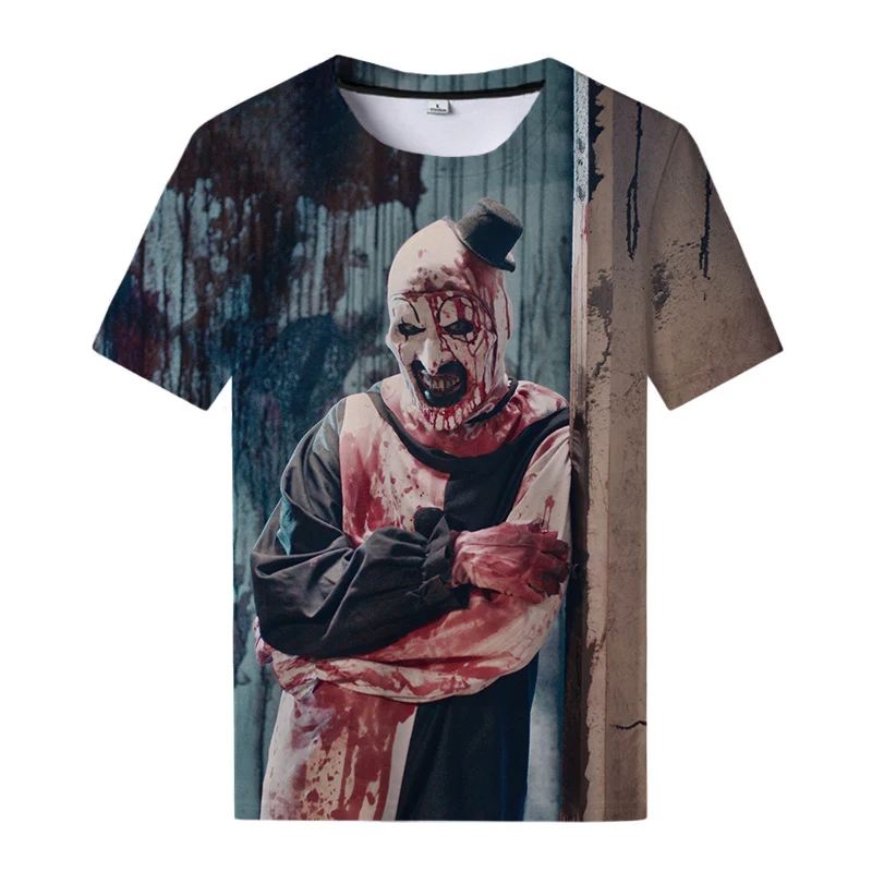 

Men Women Clown Joker T Shirts Fashion Halloween Movie Terrifier 2 Print T-shirt Horror Personality Top Shirt