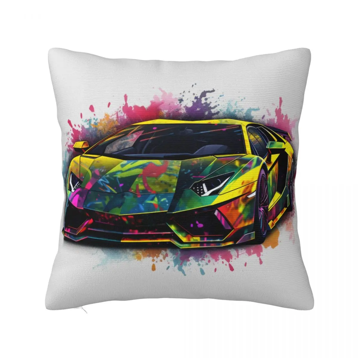 

Luxury Sports Car Pillow Case Psychadelic Grafitti Polyester Hugging Pillowcase Zipper Summer Kawaii Cover