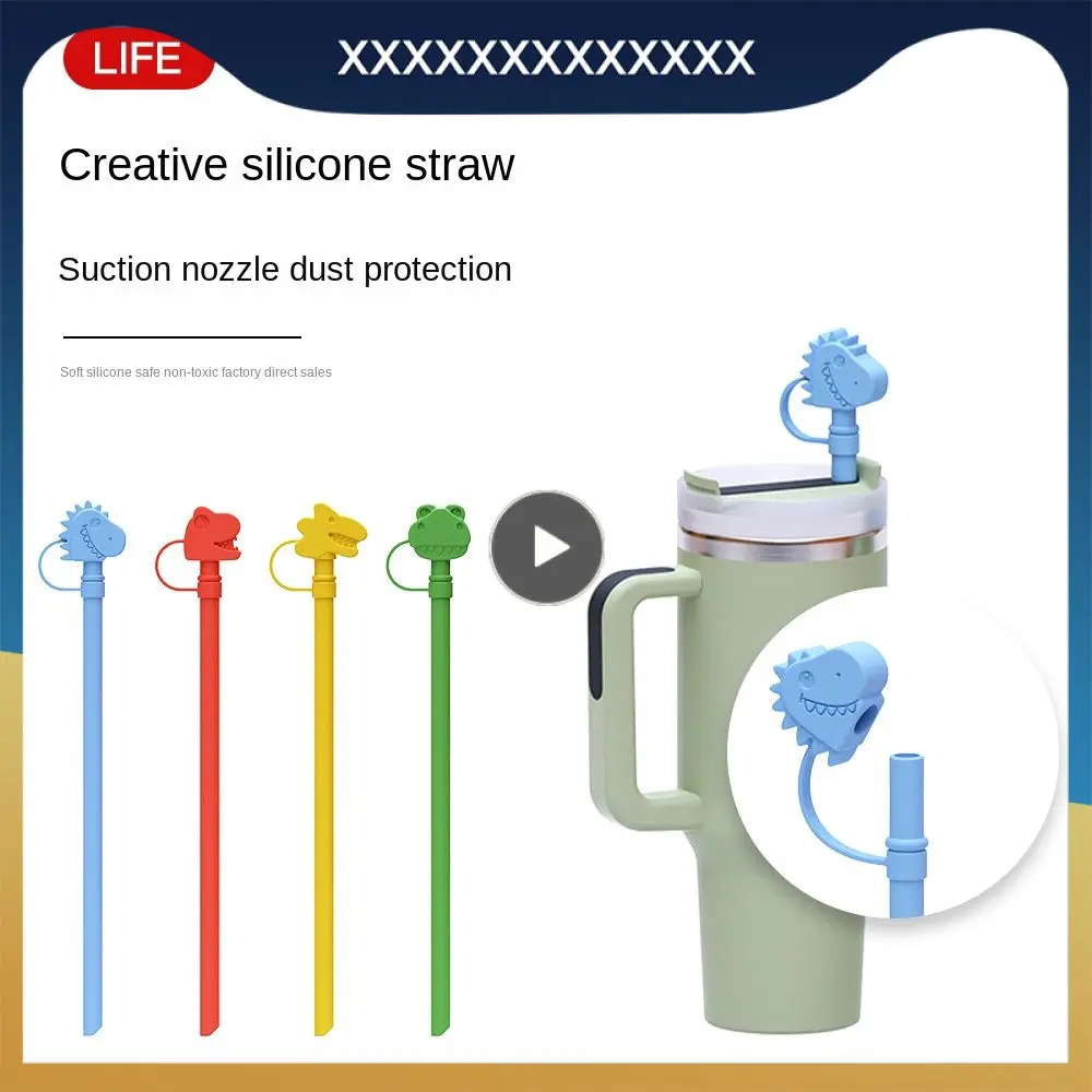 

Straw Apply To Stanley Cup Use In Multiple Scenarios Stanley Car Cup Straw Wear Resistance Silicone Straw Dinosaur Shape Straw