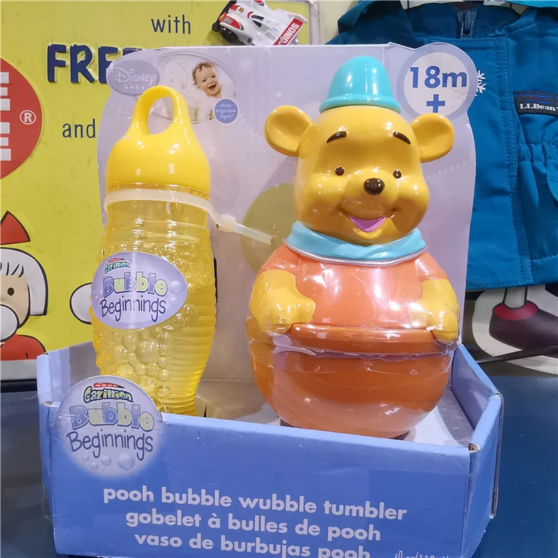 Disney Winnie The Pooh Bear Mickey Donald Duck Bubble Water Toys Blowing Bubbles Ornaments Accessories Pendant Present