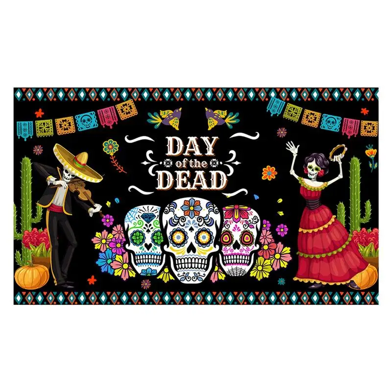 

День мертвых декораций баннер танцующие черепа Праздничная стена фотография фотобудка