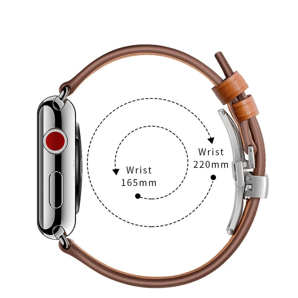 Leather Strap for Apple Watch 49mm 45mm 41mm 44mm 42mm 40mm 38mm Metal Buckle Bracelet Strap for iWatch Ultra 8 7 6 5 4 SE Band