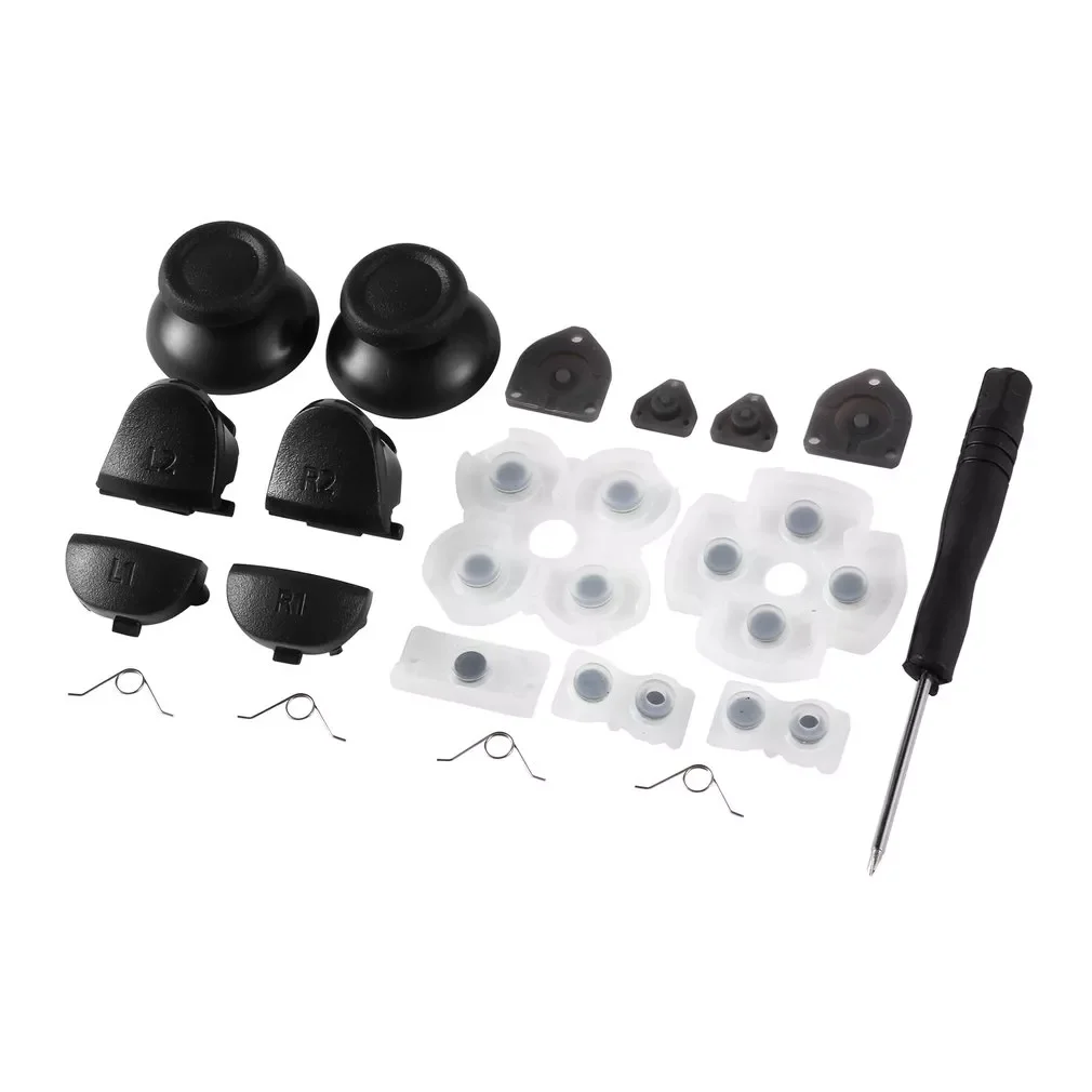 

Handle Repair Parts Conductive Rubber Pad + Button + Spring + Screwdriver + Joystick Cap 20pc/ Sets for PS4 Sony 0.02kg BSIDE