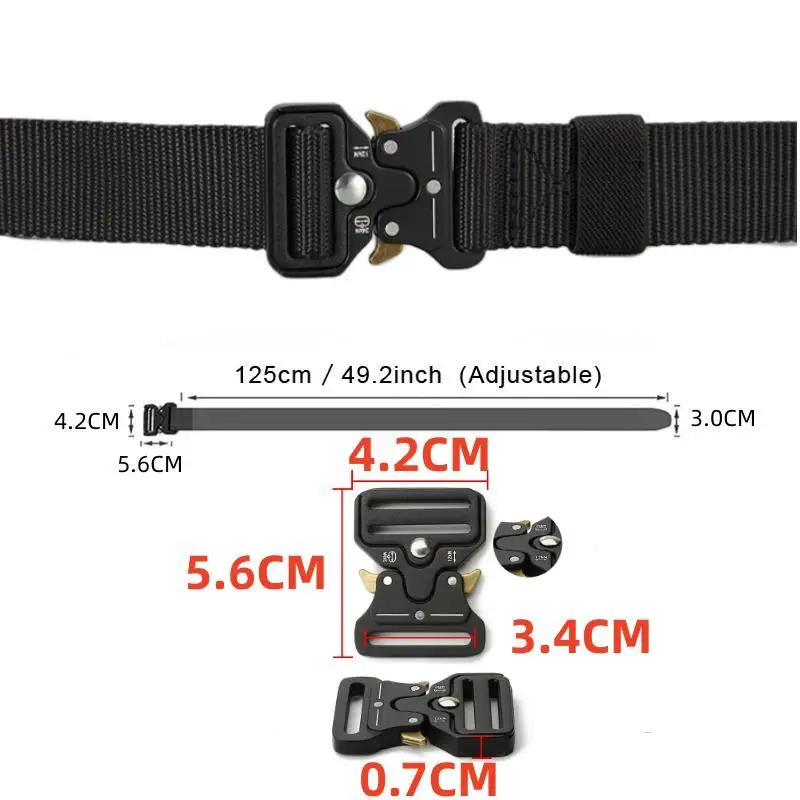 Men's Belt Outdoor Hunting Tactics Belt Multi functional Buckle Nylon Belt High Quality Marine Corps Canvas Plastic Buckle images - 6